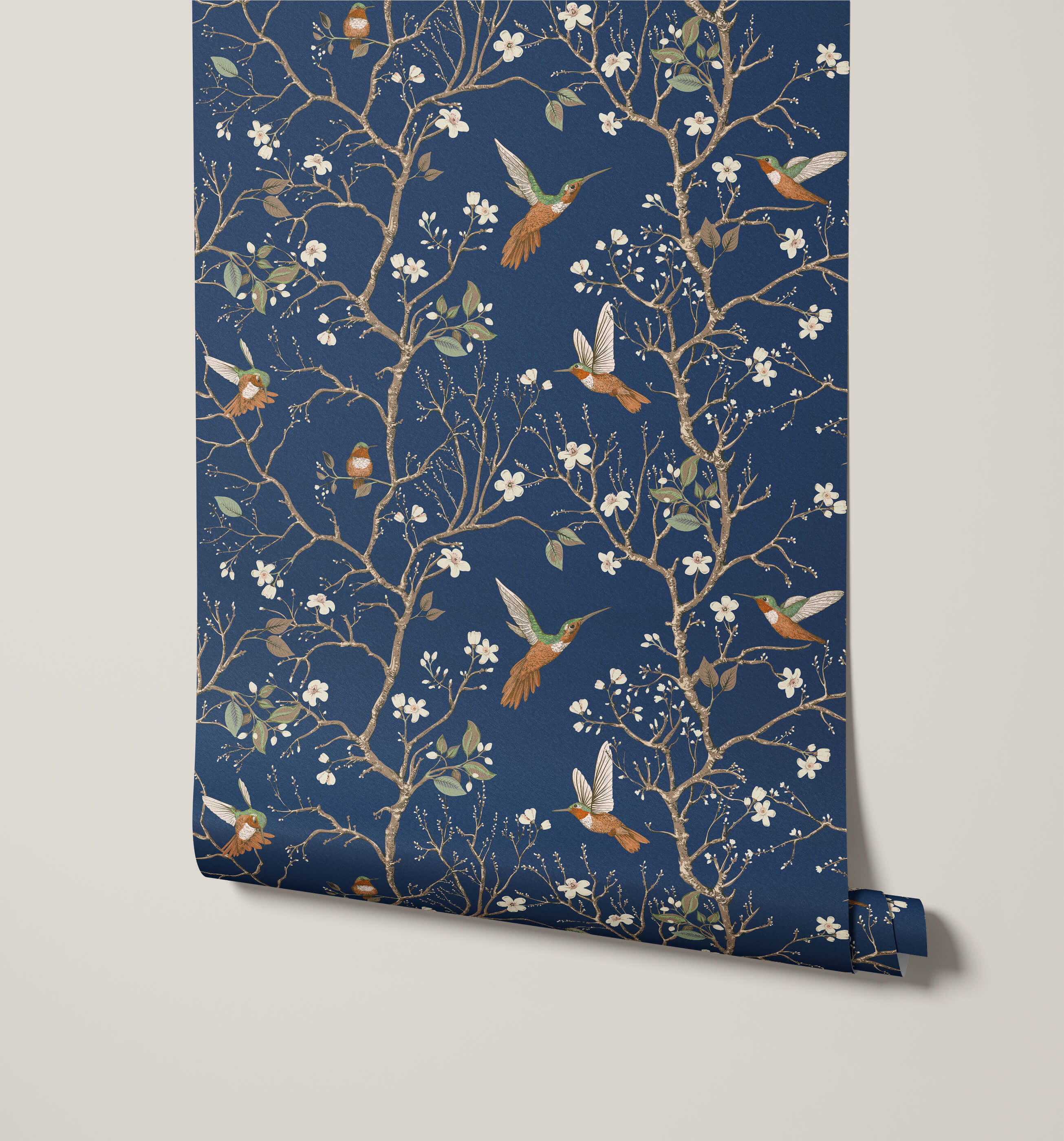 Bronte Hummingbird and Tree Branch Wallpaper