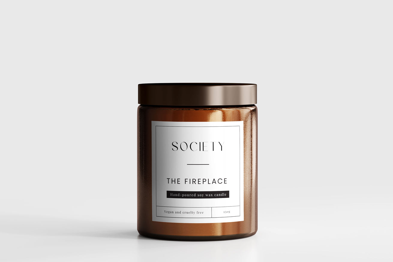 Cosy fireplace ambiance soy candle