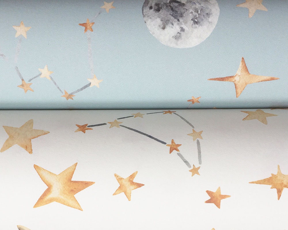 Moon and Stars Children's Wallpaper
