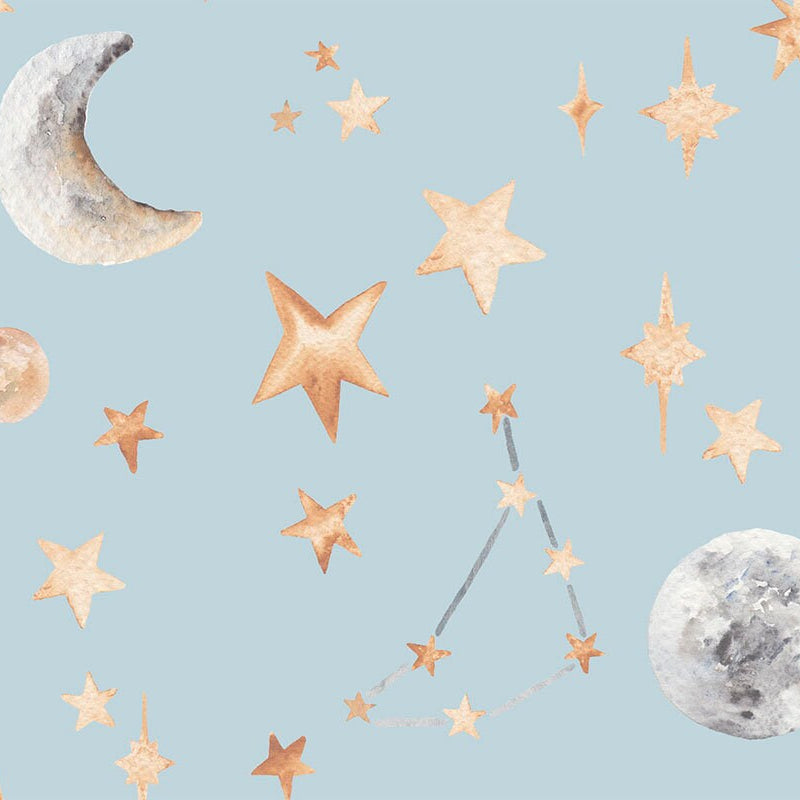 Moon and Stars Children's Wallpaper