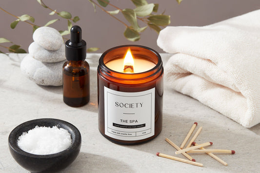 Soy candle with tranquil spa scent