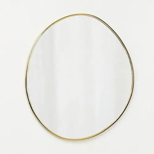 Gold Metal Round Pebble Wall Mirror