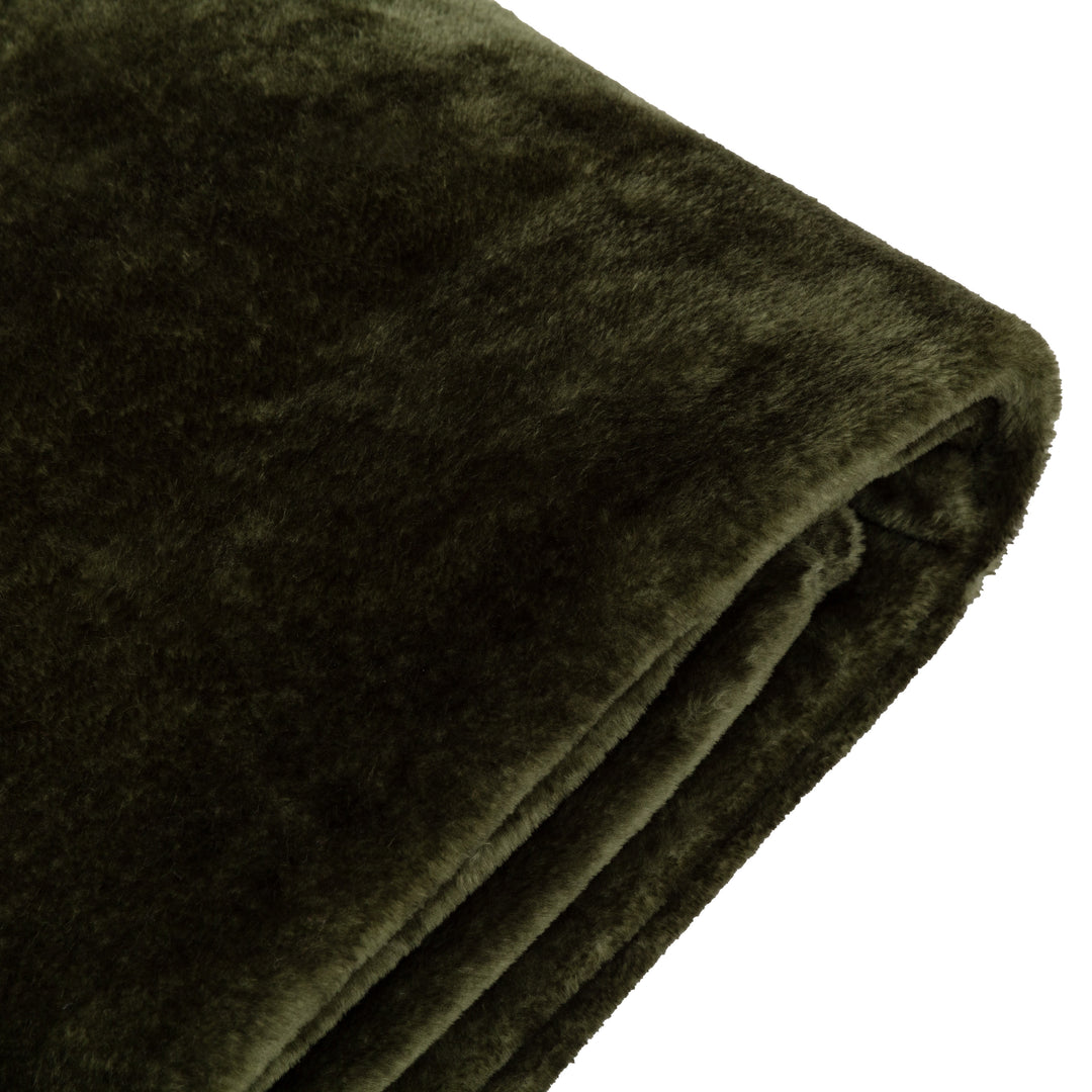Sumptuous Olive Green Throw