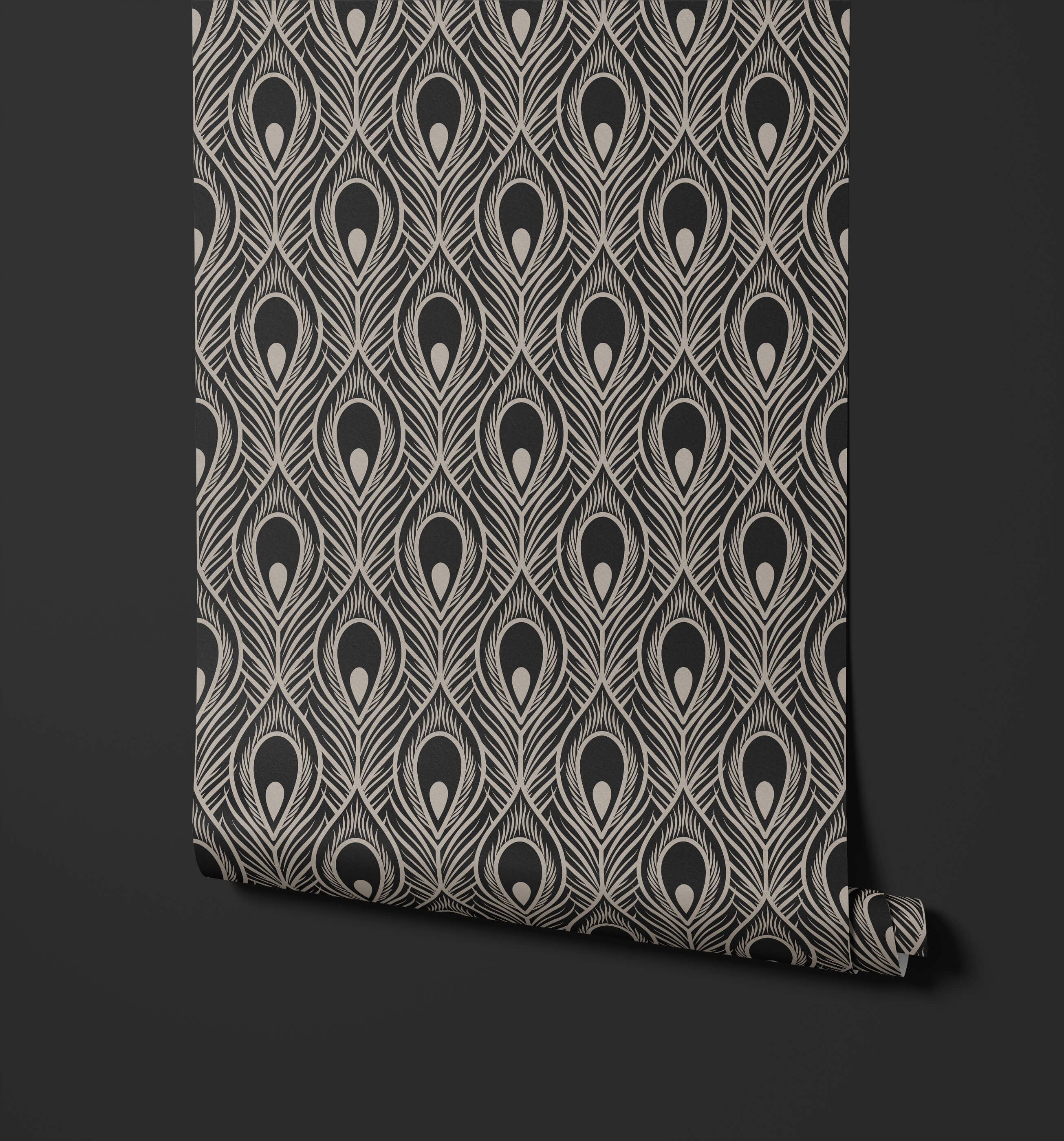 Maiden Peacock Feather Wallpaper