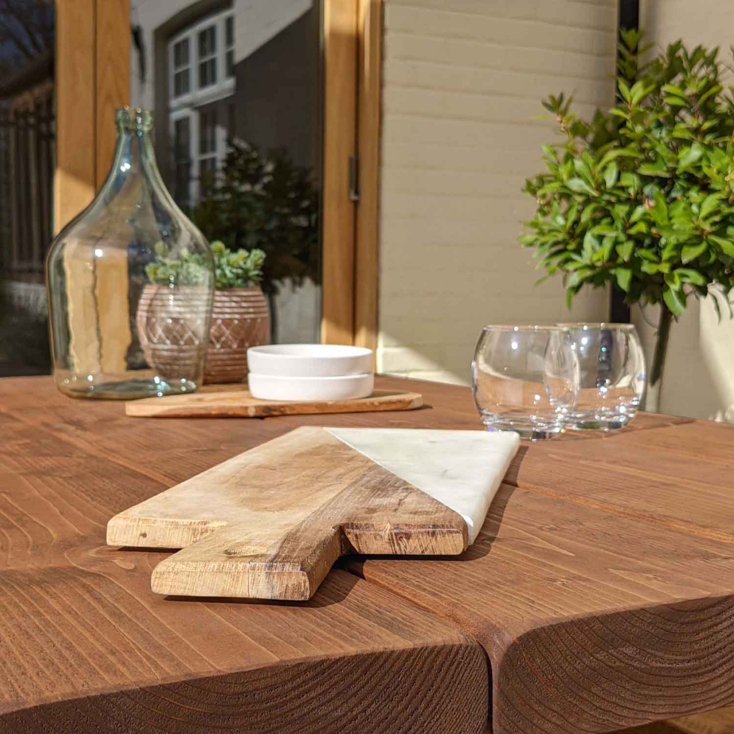 Rustic outdoor dining table set