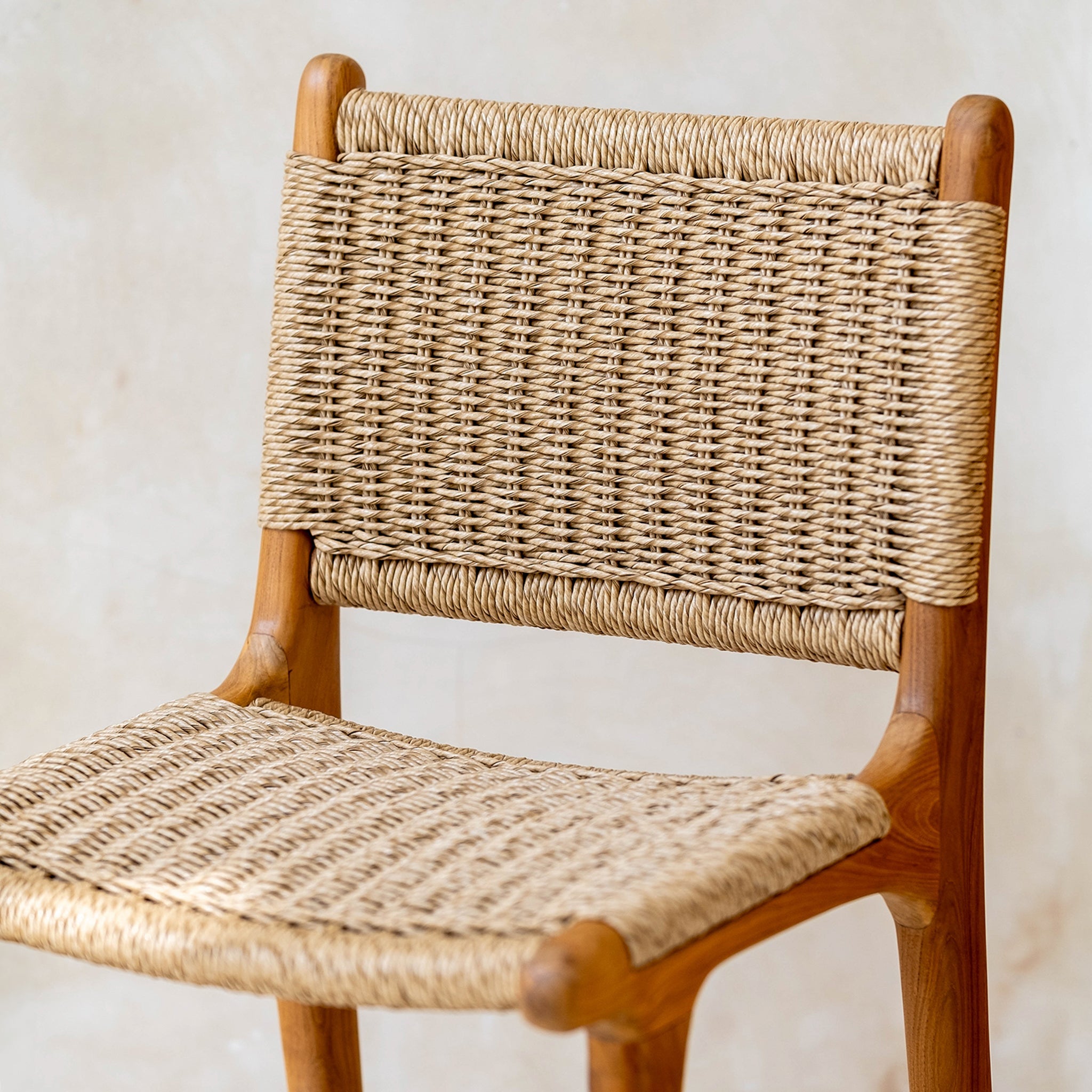 Zara Teak and Rattan Bar Stool