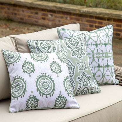 Sage Green Detailed Pattern Cushions