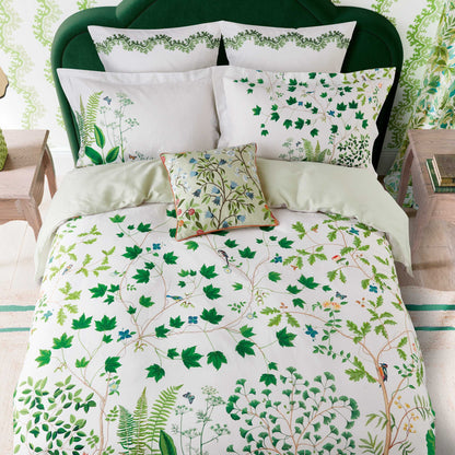 Sanderson Sycamore & Oak duvet cover set botanical green folded