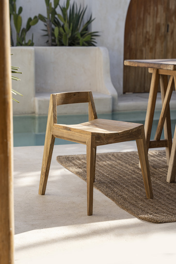 Indra Dining Chair made from natural recycled teak wood