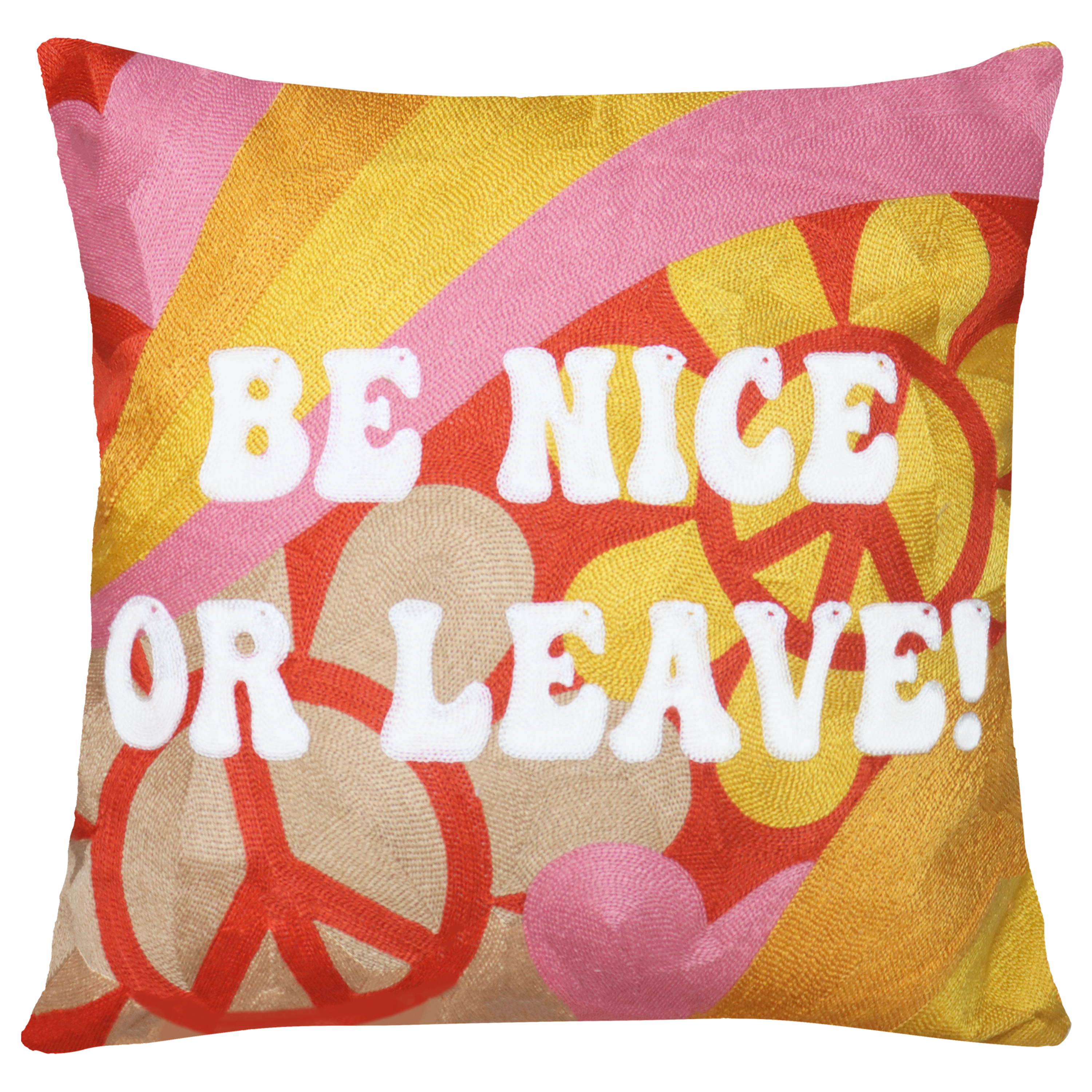 Be Nice or Leave Needlepoint Cushion