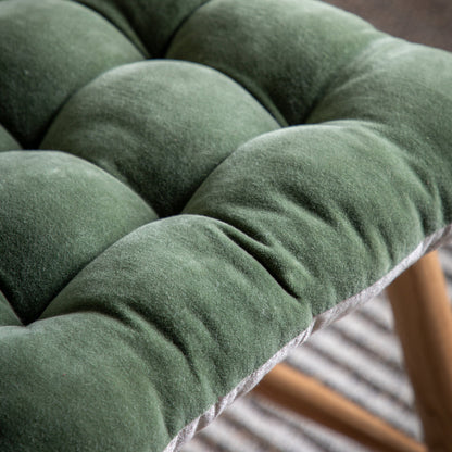 Comfortable Velvet Seat Pad - Olive Green