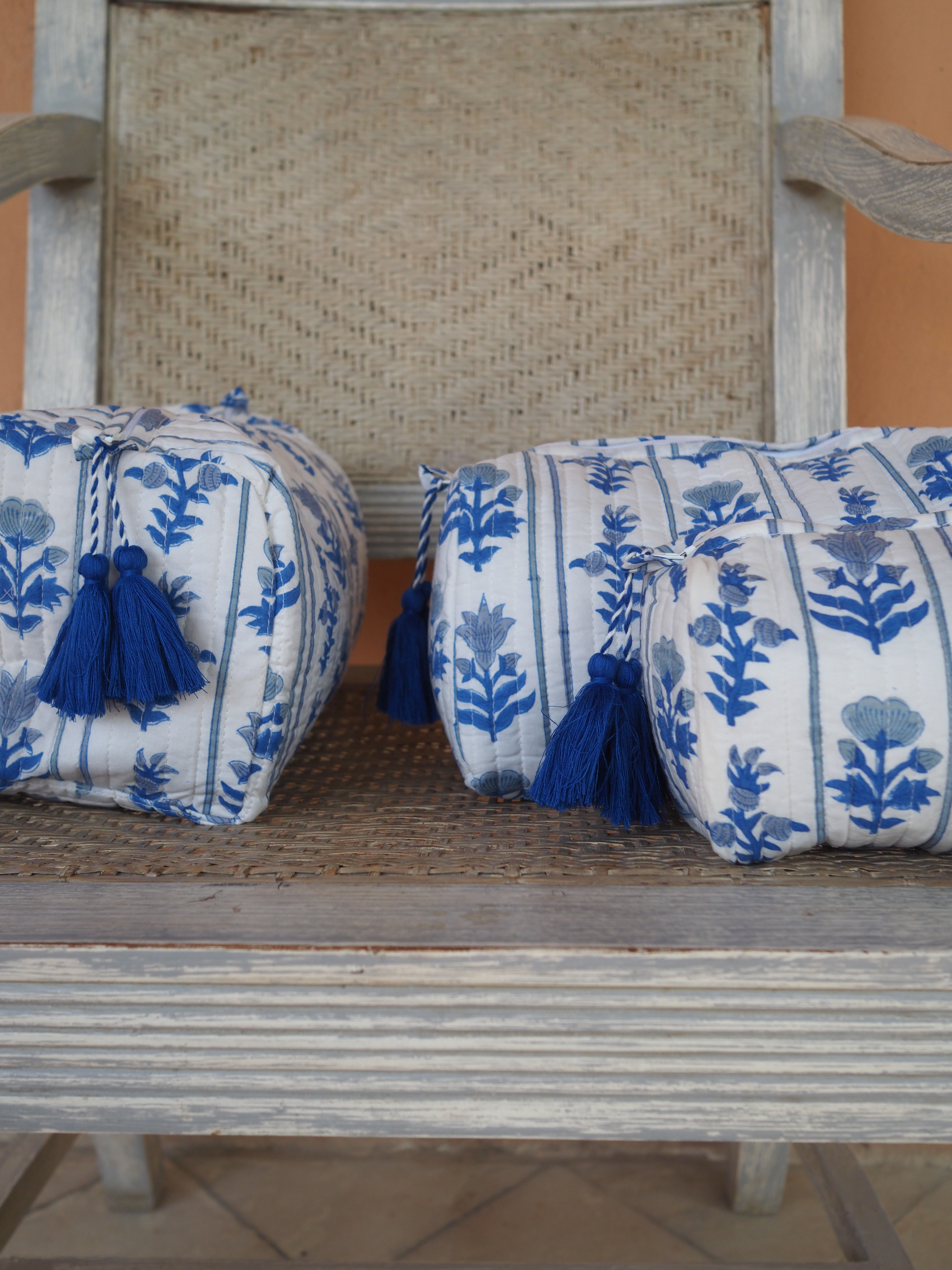 Blue Organic Cotton Wash Bag