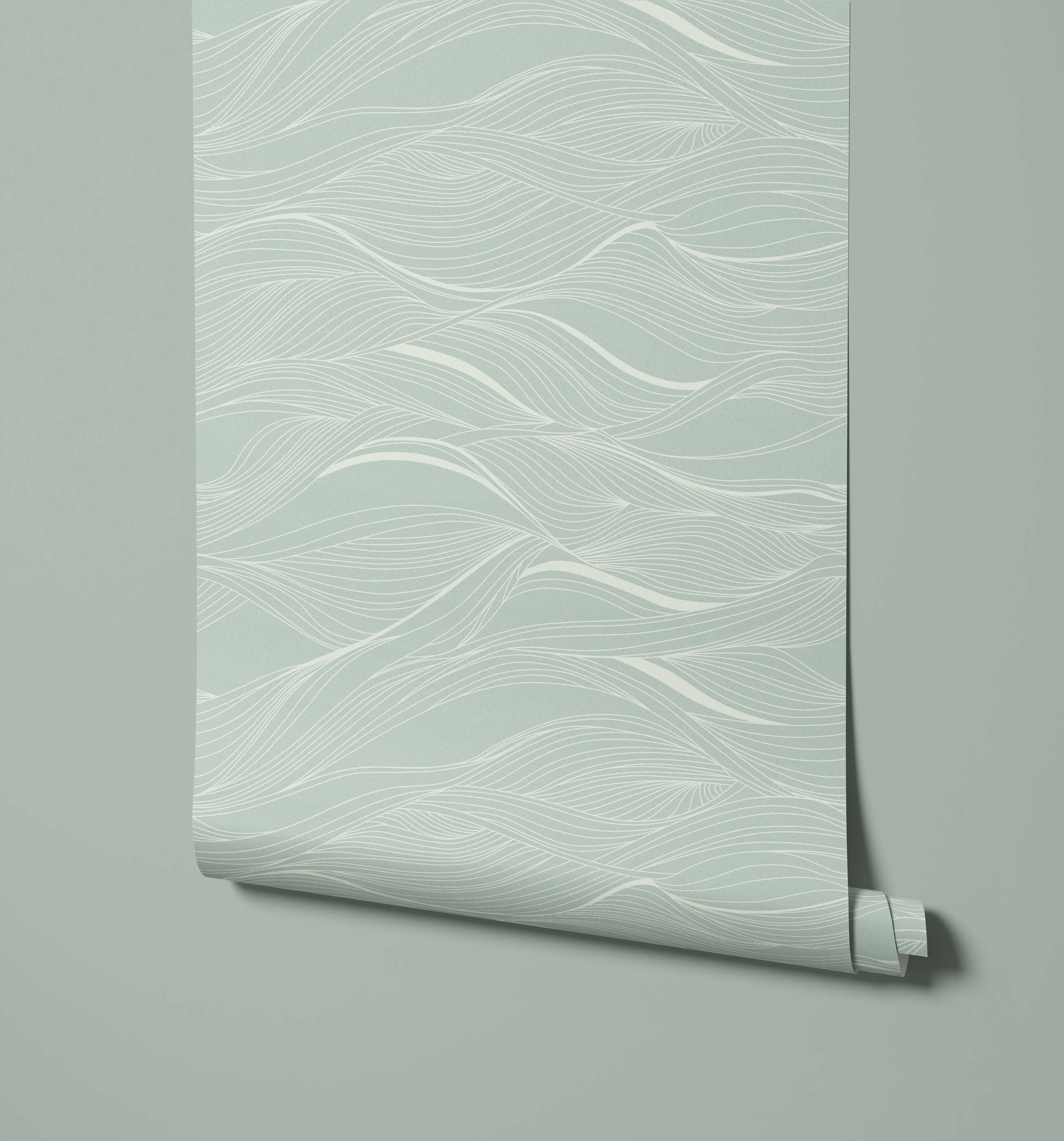 Whisper Minimalist Abstract Wavy Line Wallpaper