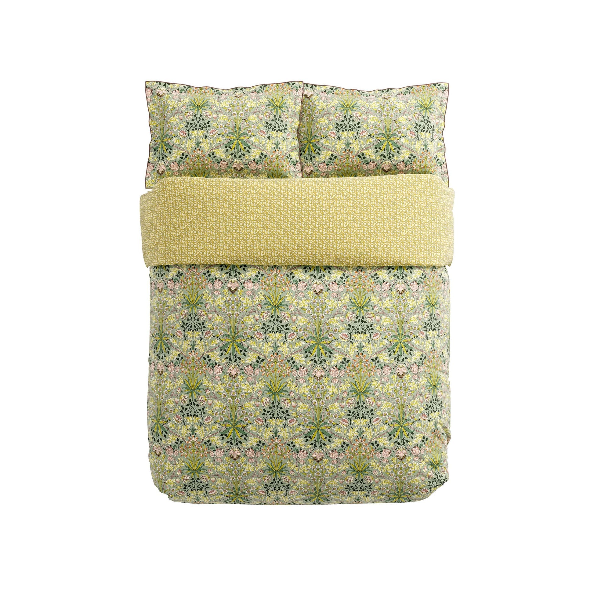 William Morris Hyacinth duvet cover set pillowcase sage citrus