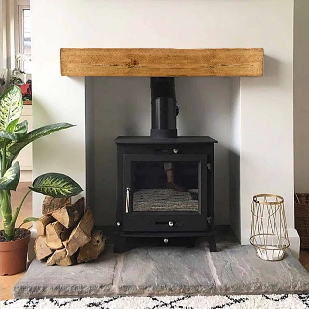 Floating Wooden Fireplace Mantel
