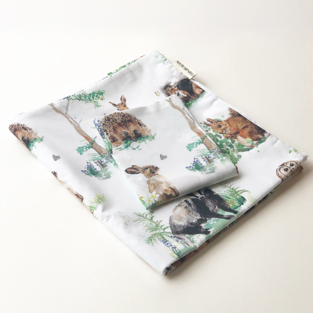 Fabric with animal pattern on a white background